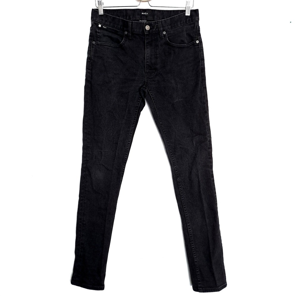 RVCA Jeans Rockers Fit Womens 31 Black Denim Slim Casual Streetwear